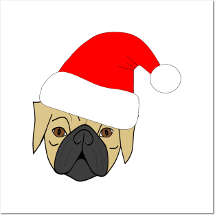 Pug Christmas Posters and Art